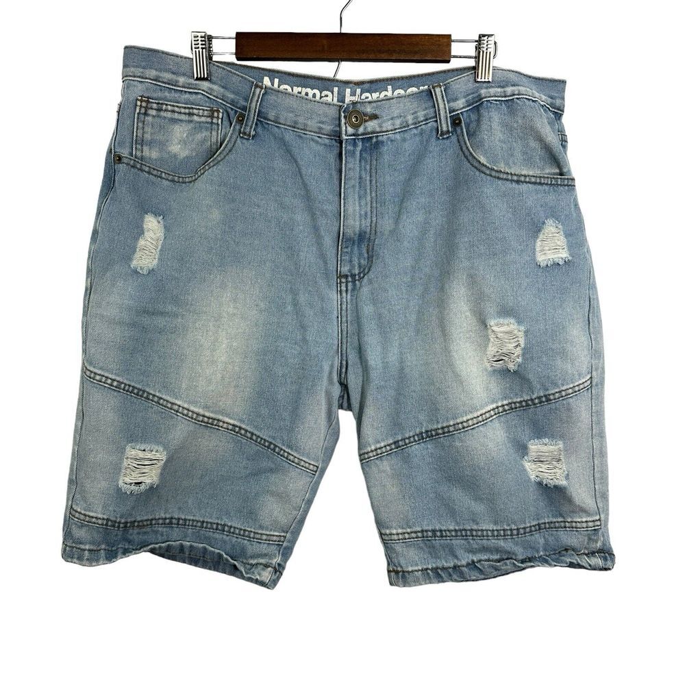 NormCore Normal Hardcore Distressed Blue Jean Shorts Size‎ 40